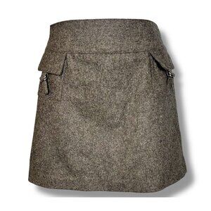 Vintage Wool Blend Gray Skirt mini 90s Y2K Dark Academa schoolgirl juniors